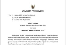 Surat Edaran Walikota waspada terhadap kabut asap