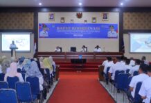 Suasana Rapat Koordinasi Tim Percepatan Penurunan Stunting Kota Payakumbuh tahun 2025 yang berlangsung di Aula Ngalau Balai Kota, dengan peserta dari berbagai OPD dan elemen masyarakat.