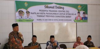 Wakil Wali Kota Payakumbuh Elzadaswarman membuka Training Center kafilah MTQ ke-41 tingkat Provinsi Sumbar di Hotel Bundo Kanduang, Kamis 12 Juni 2025