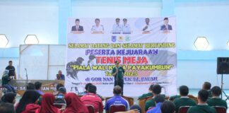 Wakil Wali Kota Payakumbuh membuka Kejuaraan Tenis Meja Piala Wali Kota Payakumbuh 2025 di GOR Nan Ompek, Tanjung Pauh, dihadiri peserta dari berbagai daerah.