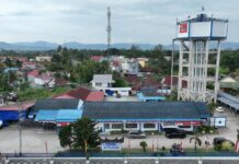 Ribuan jamaah BKMT Sumbar berkumpul di bawah tenda besar dalam acara Dakwah Wisata di GOR M. Yamin, Payakumbuh.