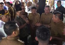 Pejabat pemerintah daerah Bukittinggi, Lima Puluh Kota, dan Payakumbuh berdiskusi terkait bantuan pemulihan Pasar Payakumbuh pasca kebakaran.
