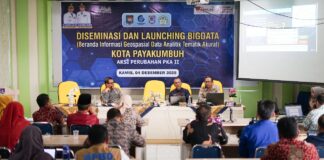 Kepala Bappeda Payakumbuh memimpin kegiatan Diseminasi dan Launching BIG DATA bersama perwakilan OPD di Aula Bappeda Kota Payakumbuh.