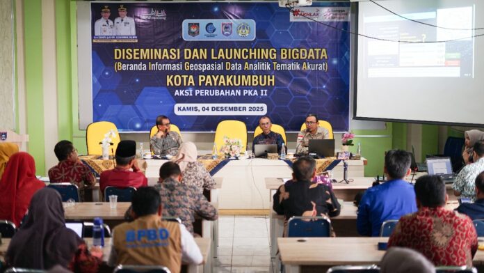 Kepala Bappeda Payakumbuh memimpin kegiatan Diseminasi dan Launching BIG DATA bersama perwakilan OPD di Aula Bappeda Kota Payakumbuh.