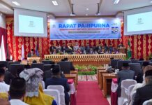Rapat Paripurna Istimewa DPRD Kota Payakumbuh dalam rangka peringatan HUT ke-55 Kota Payakumbuh di ruang sidang DPRD.